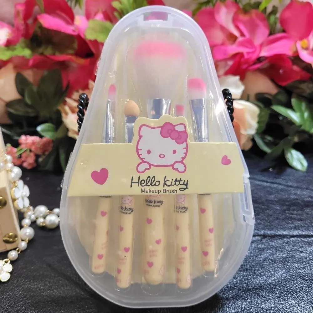 NEW HELLO KITTY MAKEUP BRUSH 5PC SET